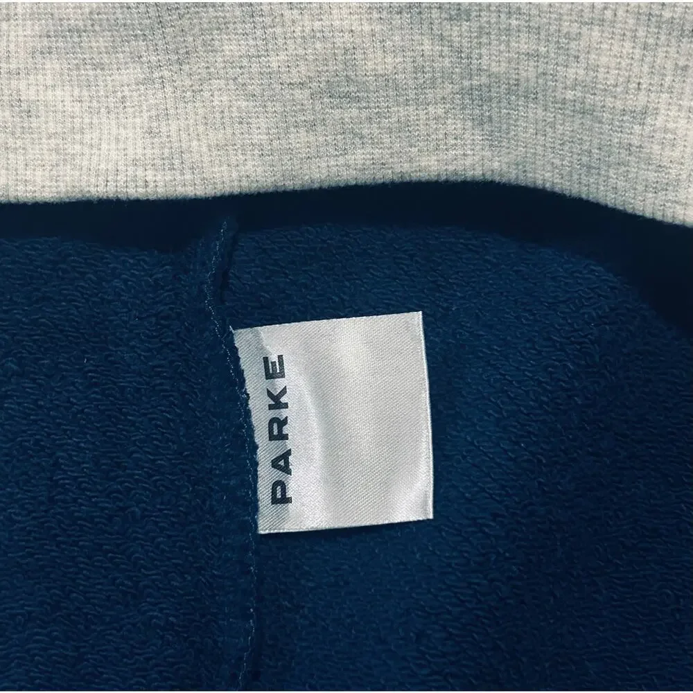 NEW Parke Heritage Back to School 2 Tone Mock. Navy/White w/Gray RIB. Size S/M. - Picture 10 of 10
